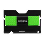 Zeeker JK03 Porta carte in lega di alluminio multi-funzione Band elastico multifunzione Donne e uomo Portafoglio in metallo Porta biglietti da visita (verde)