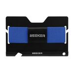 Zeeker jk03 titolare della carta in lega di alluminio multi-funzione banda elastica multifunzione donna e portafoglio portafoglio metallo porta biglietti da visita (blu)