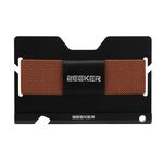 Zeeeker JK03 Titolare della carta in lega di alluminio multi-funzione Band elastico multifunzione Donne e uomo Portafoglio in metallo Porta biglietti da visita (caffè scuro)