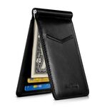 New-dando il titolare della scheda RFID antifurto Uomo Ultra-sottile supporto della carta multi-scheda ID custodia in pelle (nero)