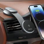 MOMAX CM25B Supporto magnetico per telefono a ventosa per caricabatterie wireless per auto