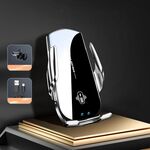 Supporto magnetico per telefono per auto con caricatore wireless a rotazione A1 360 (argento)