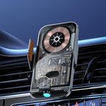 Supporto per caricabatterie wireless di tipo C trasparente aperto automaticamente da 15 W per auto C11 (grigio)