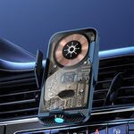 Supporto per caricabatterie wireless di tipo C trasparente aperto automaticamente da 15 W per auto C11 (blu)