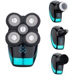 Rasoio elettrico Rasoio ricaricabile Razor Intelligent Digital Display digitale Clipper per capelli Bald, Stile: Blu + Set completo
