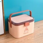 Scatola di immagazzinaggio portatile della scatola della medicina della piccola scatola di plastica della famiglia, dimensione: 21.4 x 15,8 x 14,7 cm (rosa)