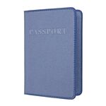 Porta passaporto multi-card in PU satinato MS101 Porta carte per passaporto da viaggio all'estero, colore: blu