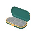2 PCS HW073 Portatile Box Pill Box Taglio Medicina Scatola di immagazzinaggio Grande Capacità Scomparto di Viaggio Sigillato Sentinato Small Medicine Box (verde)