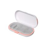 2 PCS HW073 Box Pill Portable Box Taglio Medicina Scatola di immagazzinaggio Grande Capacità Comparto di Viaggio Sigillato Sent Small Medicine Box (Rosa)