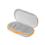 HW073 Portapillole portatile di grande capacità per medicinali tagliati, piccolo portapillole sigillato (bianco giallo)