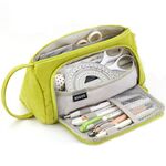 Sacchetto di cartoleria di grandi dimensioni dello studente dell'Angoo Borsa cosmetica del regalo portatile (corduroy verde di erba)