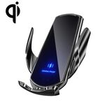 Q3 Staffa per telefono di ricarica wireless per auto magnetica a induzione a infrarossi con connettore magnetico Micro USB + 8 pin + Type-C / USB-C (nero)
