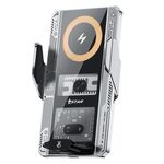 Supporto per telefono a induzione intelligente con caricatore per auto wireless con protocollo QI da 15 W (Argento)