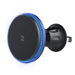 Supporto magnetico per cellulare con ricarica wireless per auto con luce ambientale, stile: luce blu