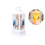 Natale fiamma lanterna decorazione natalizia a LED ornamento luminoso Lampada a candelabro, dimensioni: grande 77 x 77 x 195mm (alce bianco)