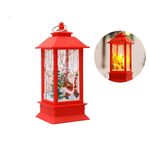 Natale fiamma lanterna decorazione natalizia LED ornamento luminoso Lampada a candelabro, misura: grande 77 x 77 x 195mm (Santa rossa)