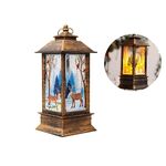 Natale fiamma lanterna decorazione natalizia a LED ornamento luminoso Lampada a candelabro, taglia: grande 77 x 77 x 195mm (elk bronzo)