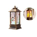 Natale fiamma lanterna decorazione natalizia a LED ornamento luminoso Lampada a candelabro, misura: grande 77 x 77 x 195mm (pupazzo di neve in bronzo)