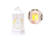 Natale fiamma lanterna decorazione natalizia a LED ornamento luminoso Lampada a candelabro, taglia: grande 77 x 77 x 195mm (ange bianco)