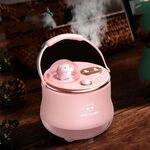 F08 Wired Water Reinterrening Double Spray Umidificatore LED Night Light Umidificatore (Rosa)