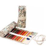 2 pezzi 12 fori 12 fori a mano della penna di tela della tenda della tenda di grande capacità per ragazzi e ragazze Color matita schizzo scatola di cancelleria (orologio)