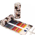 2 Pz 24 fori 24 fori a mano della penna della penna di tela della tenda della tenda di grande capacità per ragazzi e ragazze Color matita Sketch Sketchary box (Cat fortunato)