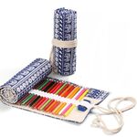 2 pz 24 fori 24 fori a mano della penna di tela della tenda della penna della tenda di grande capacità per ragazzi e ragazze Color matita Sketch Skinyery Box (elefante)