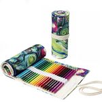 Tenda per penna in tela fatta a mano a 24 fori Astuccio di grande capacità per ragazzi e ragazze Scatola di cancelleria per schizzi a matita colorata (pittura a inchiostro)