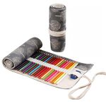 2 PCS 48 fori a mano a mano della penna di tela della tenda della penna di tela di grande capacità per ragazzi e ragazze colore della matita di colore della matita scatola di cancelleria (albero in bianco e nero)