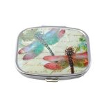 2 PCS Y10336 Box di pillola portatile in metallo a due scomparti (libellula)