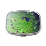 2 PCS Y10336 Box portatile in metallo a due scomparti (peacock verde)