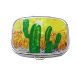 2 PCS Y10336 Box portatile in metallo a due scomparti (cactus)