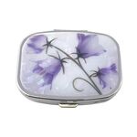 2 PCS Y10336 Box di pillola portatile in metallo a due scomparti (rosa viola)