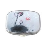 2 PCS Y10336 Box di pillola portatile in metallo a due scomparti (fiore di loto)