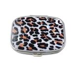 2 PCS Y10336 Box di pillola portatile in metallo a due scomparti (leopardo bianco)