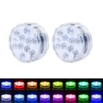 LED Telecomando Telecomando Piscina leggera impermeabile Lampada subacquea, Specifiche: 7cm 10 LED + Telecomando IR 24-Key (2 PCS +2 Telecomando)
