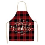 2 PCS Natale Plaid Series Cotton and Linen Grembiule per la pulizia della casa, Specifiche: 68 x 55 cm (WQ-001336)