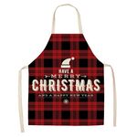 2 PCS Natale Plaid Series Cotton and Linen Grembiule per la pulizia della casa, Specifica: 47 x 38 cm (wq-001327)