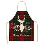 2 PCS Natale Plaid Series Cotton and Linen Grembiule per la pulizia della casa, Specifiche: 47 x 38 cm (wq-001329)