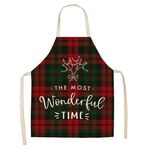 2 PCS Natale Plaid Series Cotton and Linen Grembiule per la pulizia della casa, Specifica: 47 x 38 cm (WQ-001332)