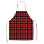 2 PCS Natale Plaid Series Cotton and Linen Grembiule per la pulizia della casa, Specifica: 47 x 38 cm (wq-001333)