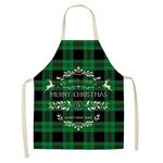 2 PCS Natale Plaid Series Cotton and Linen Grembiule per la pulizia della casa, Specifica: 47 x 38 cm (wq-001334)