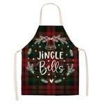 2 PCS Natale Plaid Series Cotton and Linen Grembiule per la pulizia della casa, Specifica: 47 x 38 cm (wq-001304)