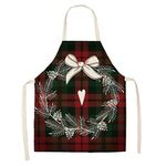 2 PCS Natale Plaid Series Cotton and Linen Grembiule per la pulizia della casa, Specifica: 47 x 38 cm (wq-001306)