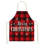 2 PCS Natale Plaid Series Cotton and Linen Grembiule per la pulizia della casa, Specifica: 47 x 38 cm (wq-001310)