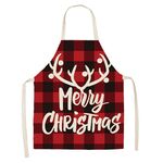 2 PCS Natale Plaid Series Cotton and Linen Grembiule per la pulizia della casa, Specifica: 47 x 38 cm (wq-001311)
