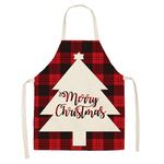 2 PCS Natale Plaid Series Cotton and Linen Grembiule per la pulizia della casa, Specifica: 47 x 38 cm (wq-001312)