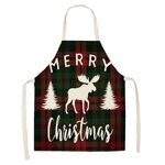 2 PCS Natale Plaid Series Cotton and Linen Grembiule per la pulizia della casa, Specifica: 47 x 38 cm (wq-001313)