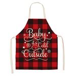 2 PCS Natale Plaid Series Cotton and Linen Grembiule per la pulizia della casa, Specifica: 47 x 38 cm (wq-001314)