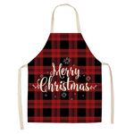 2 PCS Natale Plaid Series Cotton and Linen Grembiule per la pulizia della casa, Specifica: 47 x 38 cm (wq-001326)